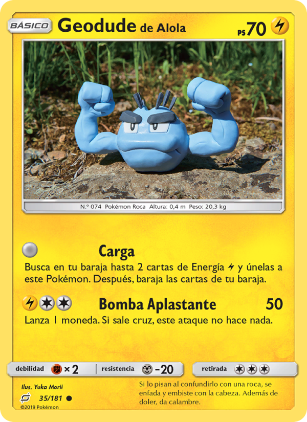 Geodude de Alola 35 — Team Up (Spanish Pokémon TCG card)