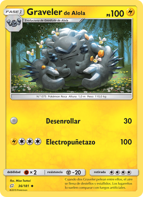 Graveler de Alola 36 — Team Up (Spanish Pokémon TCG card)
