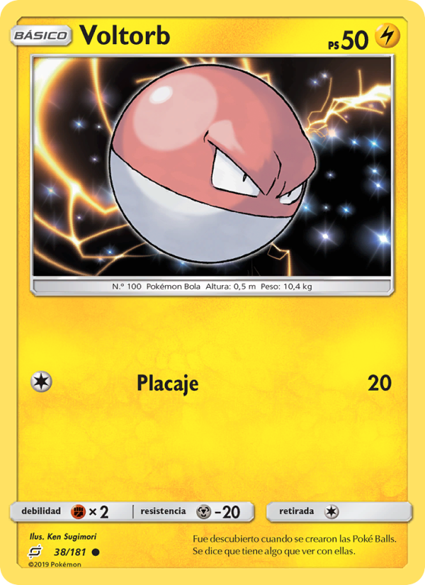 Voltorb 38 — Team Up (Spanish Pokémon TCG card)