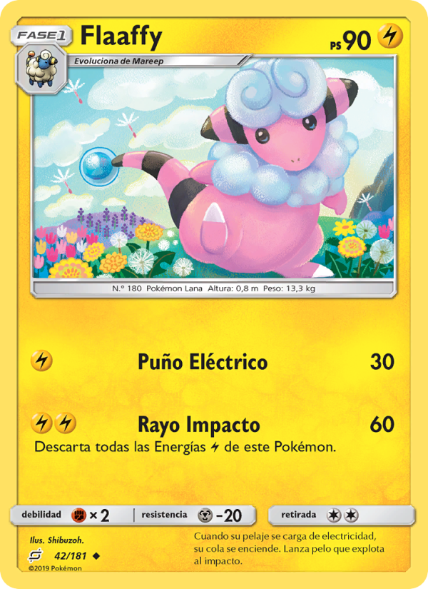 Flaaffy 42 — Team Up (Spanish Pokémon TCG card)