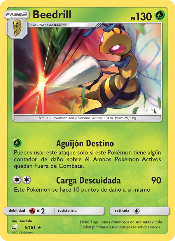 Beedrill 5 — Team Up (Spanish Pokémon TCG card)