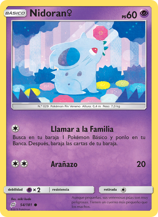 Nidoran♀ 54 — Team Up (Spanish Pokémon TCG card)