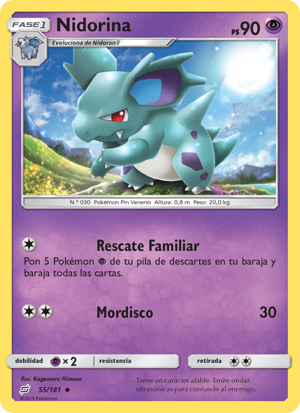 Nidorina 55 — Team Up (Spanish Pokémon TCG card)