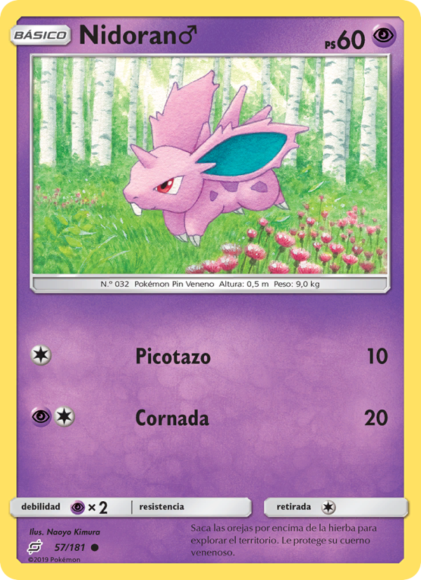 Nidoran♂ 57 — Team Up (Spanish Pokémon TCG card)