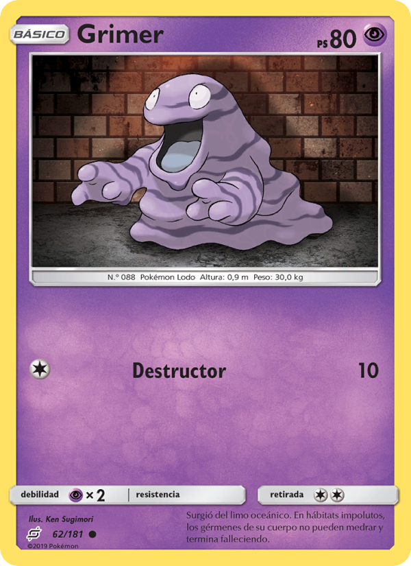 Grimer 62 — Team Up (Spanish Pokémon TCG card)