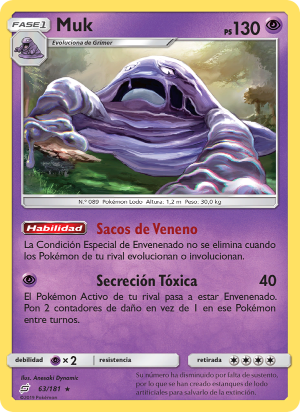 Muk 63 — Team Up (Spanish Pokémon TCG card)