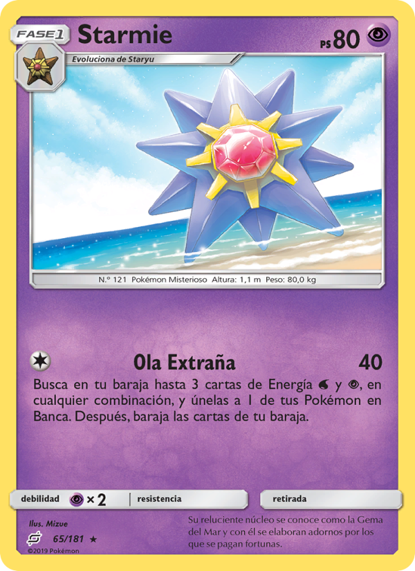 Starmie 65 — Team Up (Spanish Pokémon TCG card)