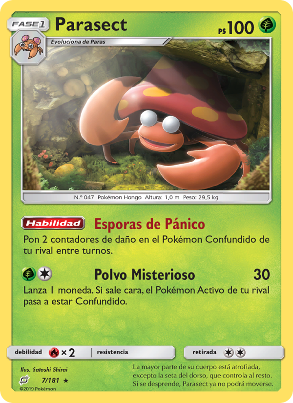 Parasect 7 — Team Up (Spanish Pokémon TCG card)