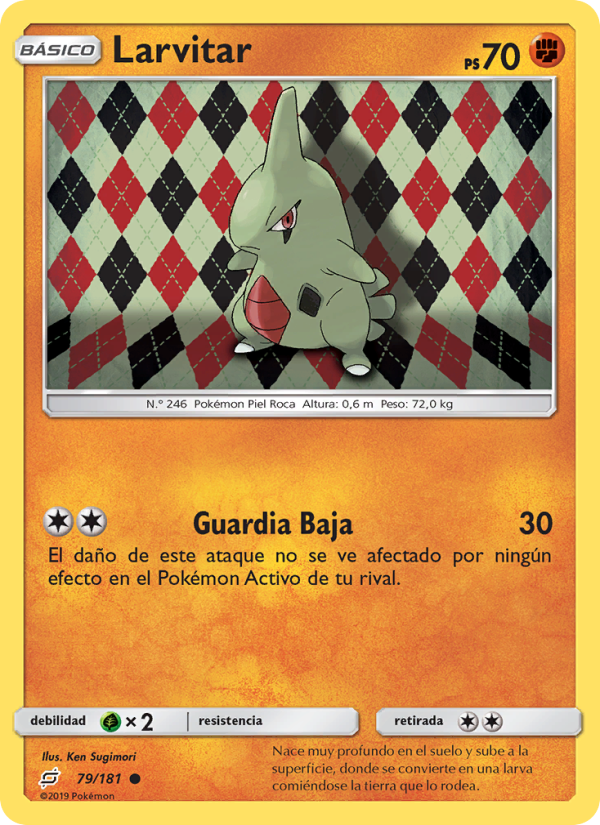 Larvitar 79 — Team Up (Spanish Pokémon TCG card)