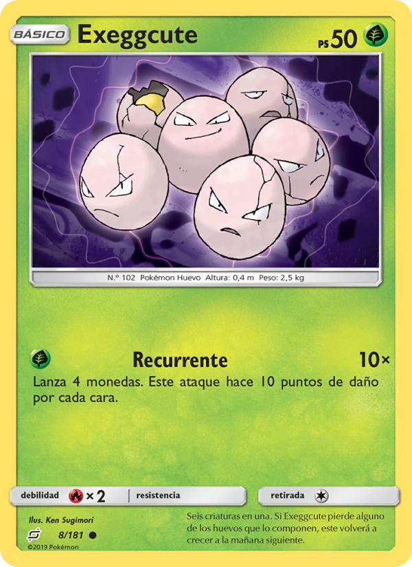 Exeggcute 8 — Team Up (Spanish Pokémon TCG card)