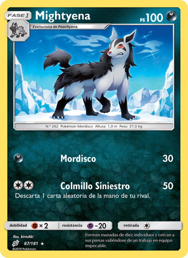 Mightyena 87 — Team Up (Spanish Pokémon TCG card)