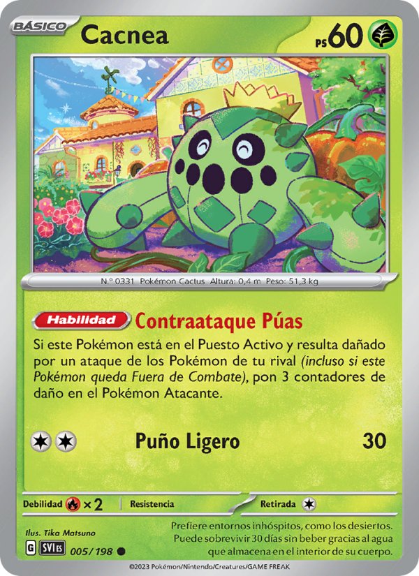Cacnea 005 — Scarlet & Violet (Spanish Pokémon TCG card)