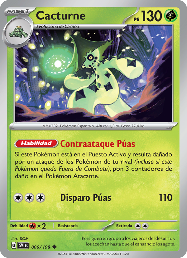 Cacturne 006 — Scarlet & Violet (Spanish Pokémon TCG card)