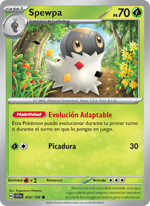 Spewpa 009 — Scarlet & Violet (Spanish Pokémon TCG card)