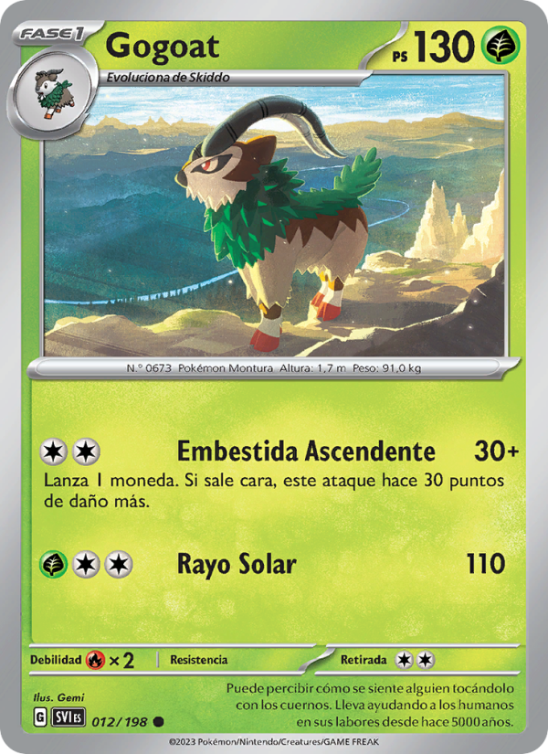 Gogoat 012 — Scarlet & Violet (Spanish Pokémon TCG card)
