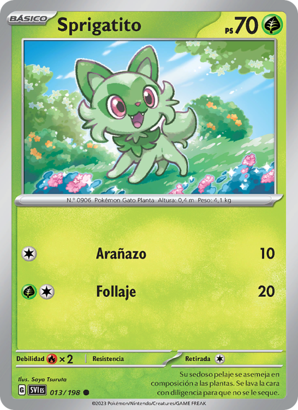 Sprigatito 013 — Scarlet & Violet (Spanish Pokémon TCG card)