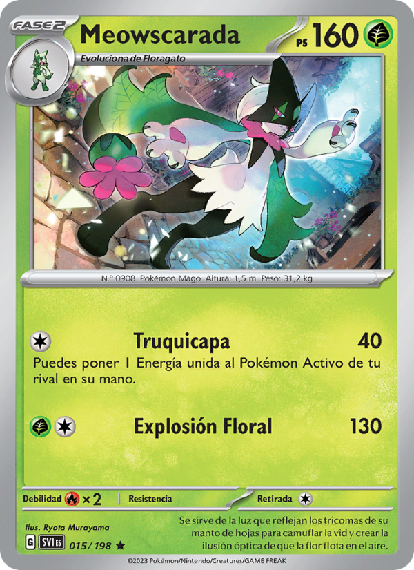 Meowscarada 015 — Scarlet & Violet (Spanish Pokémon TCG card)