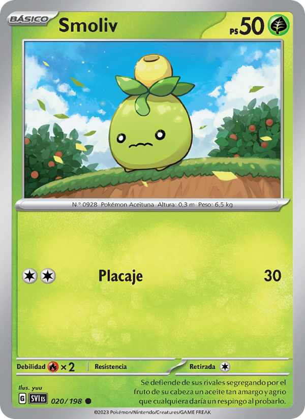 Smoliv 020 — Scarlet & Violet (Spanish Pokémon TCG card)