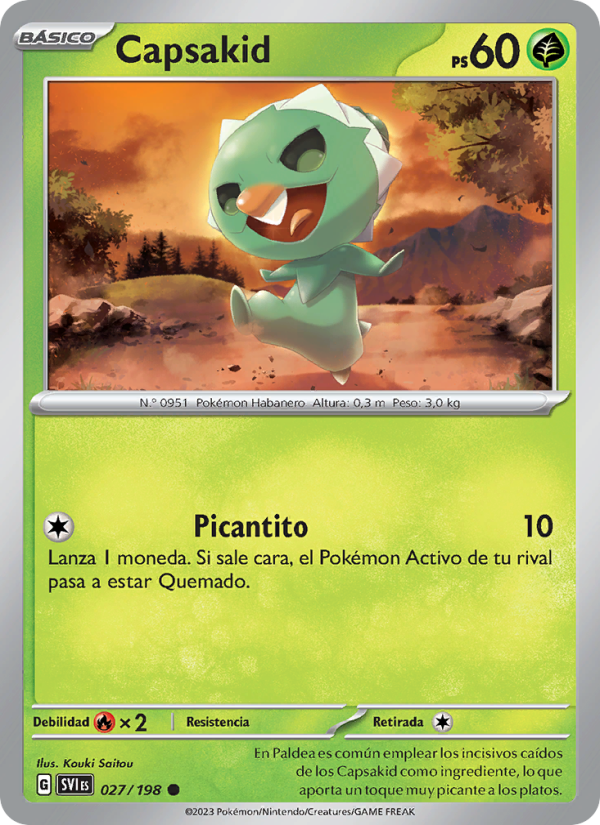 Capsakid 027 — Scarlet & Violet (Spanish Pokémon TCG card)