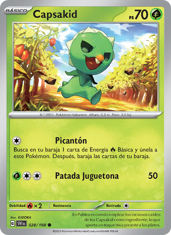 Capsakid 028 — Scarlet & Violet (Spanish Pokémon TCG card)