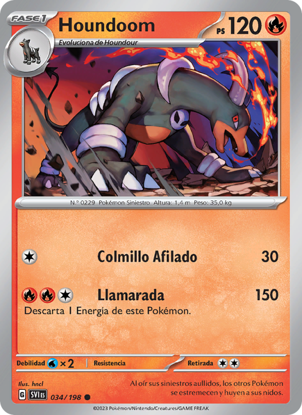 Houndoom 034 — Scarlet & Violet (Spanish Pokémon TCG card)