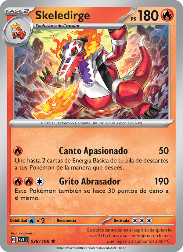 Skeledirge 038 — Scarlet & Violet (Spanish Pokémon TCG card)