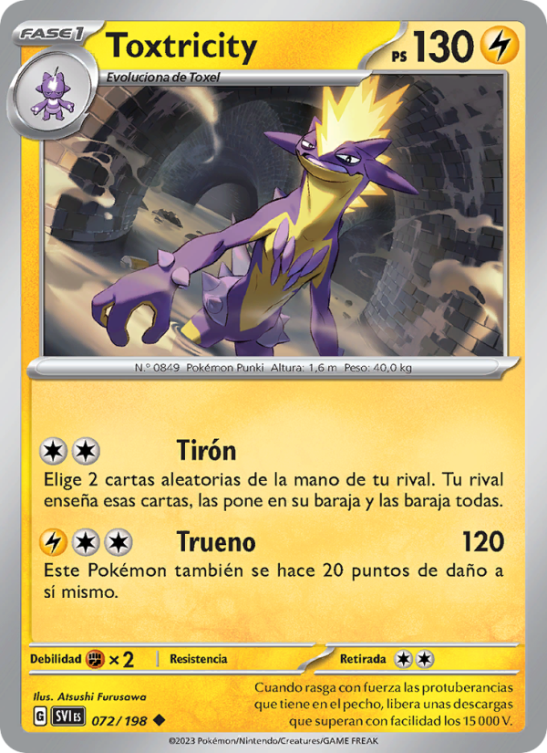 Toxtricity 072 — Scarlet & Violet (Spanish Pokémon TCG card)