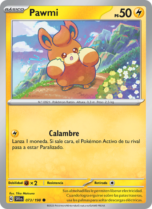 Pawmi 073 — Scarlet & Violet (Spanish Pokémon TCG card)