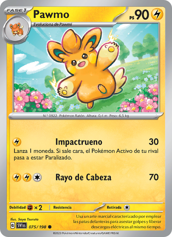 Pawmo 075 — Scarlet & Violet (Spanish Pokémon TCG card)
