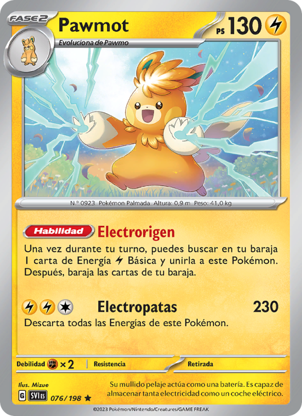 Pawmot 076 — Scarlet & Violet (Spanish Pokémon TCG card)