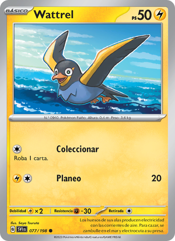 Wattrel 077 — Scarlet & Violet (Spanish Pokémon TCG card)