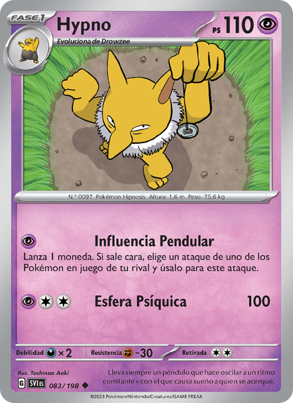 Hypno 083 — Scarlet & Violet (Spanish Pokémon TCG card)