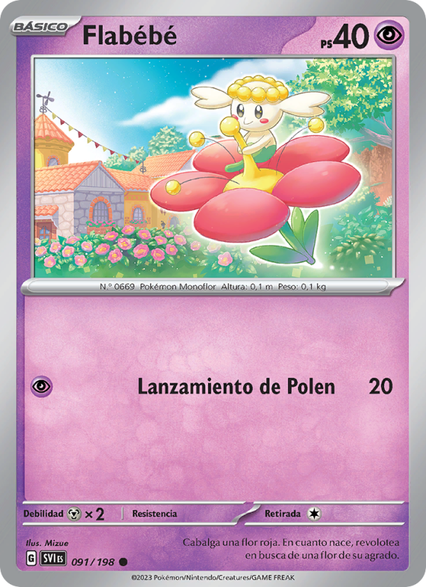 Flabébé 091 — Scarlet & Violet (Spanish Pokémon TCG card)
