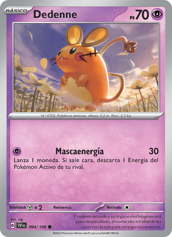 Dedenne 094 — Scarlet & Violet (Spanish Pokémon TCG card)