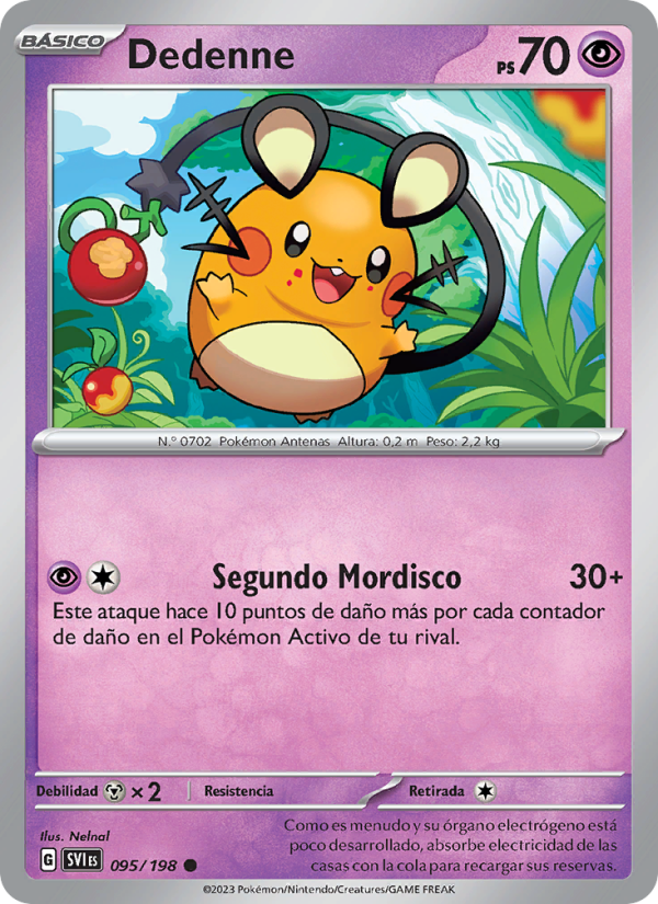 Dedenne 095 — Scarlet & Violet (Spanish Pokémon TCG card)