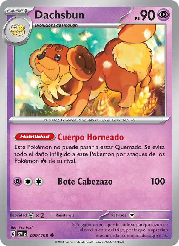 Dachsbun 099 — Scarlet & Violet (Spanish Pokémon TCG card)