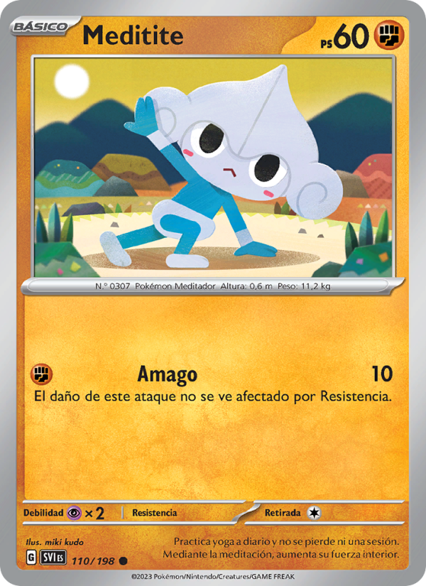 Meditite 110 — Scarlet & Violet (Spanish Pokémon TCG card)