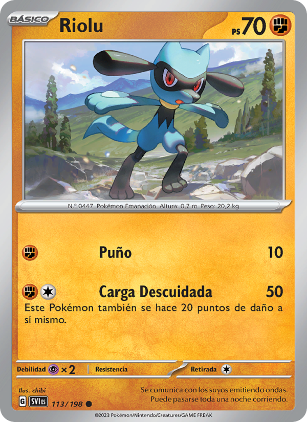 Riolu 113 — Scarlet & Violet (Spanish Pokémon TCG card)