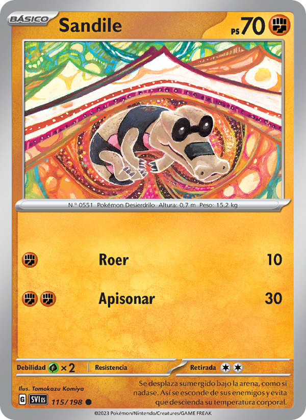 Sandile 115 — Scarlet & Violet (Spanish Pokémon TCG card)