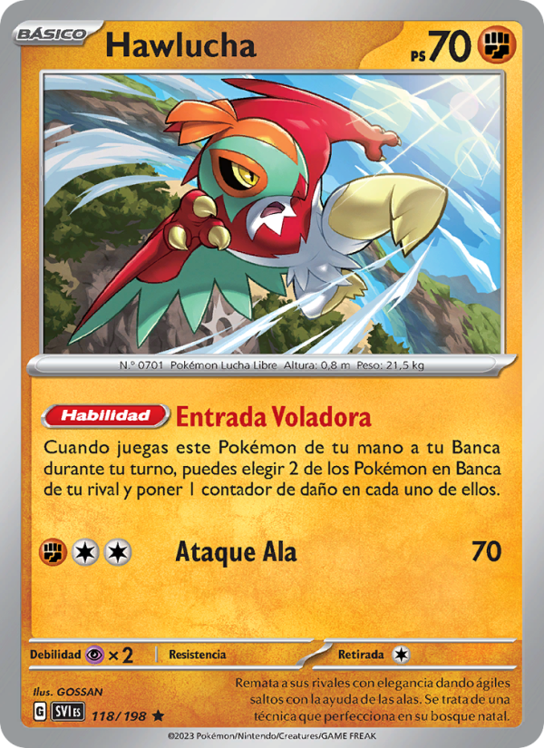 Hawlucha 118 — Scarlet & Violet (Spanish Pokémon TCG card)