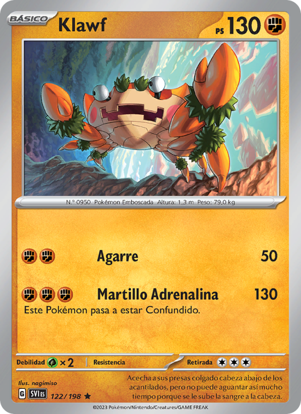 Klawf 122 — Scarlet & Violet (Spanish Pokémon TCG card)