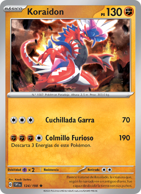 Koraidon 124 — Scarlet & Violet (Spanish Pokémon TCG card)
