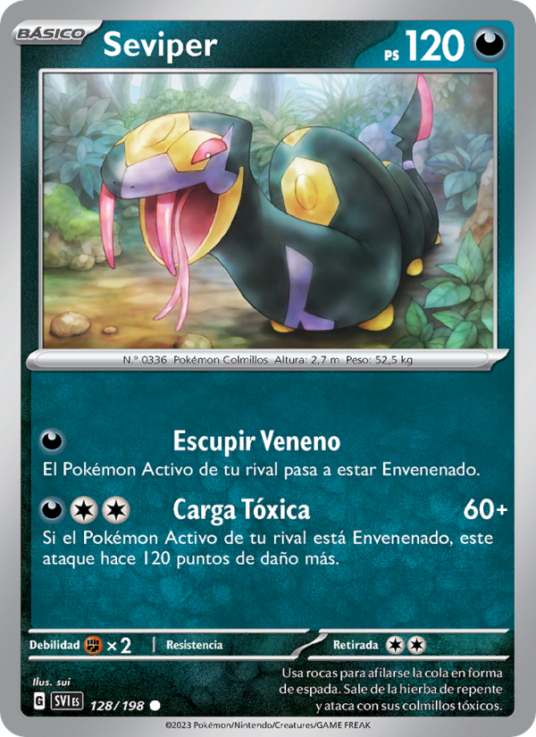 Seviper 128 — Scarlet & Violet (Spanish Pokémon TCG card)