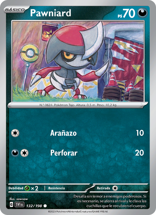 Pawniard 132 — Scarlet & Violet (Spanish Pokémon TCG card)