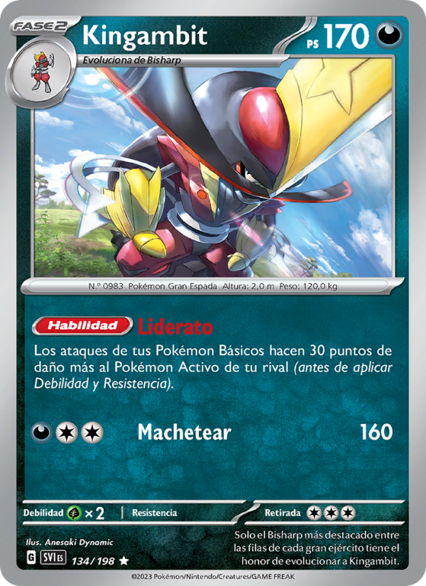 Kingambit 134 — Scarlet & Violet (Spanish Pokémon TCG card)