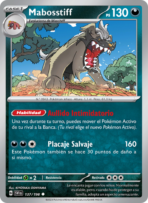 Mabosstiff 137 — Scarlet & Violet (Spanish Pokémon TCG card)