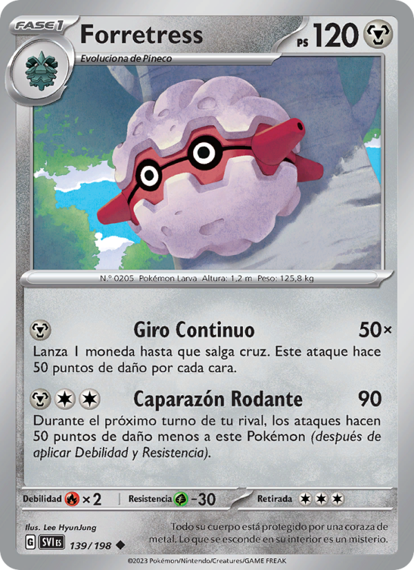 Forretress 139 — Scarlet & Violet (Spanish Pokémon TCG card)