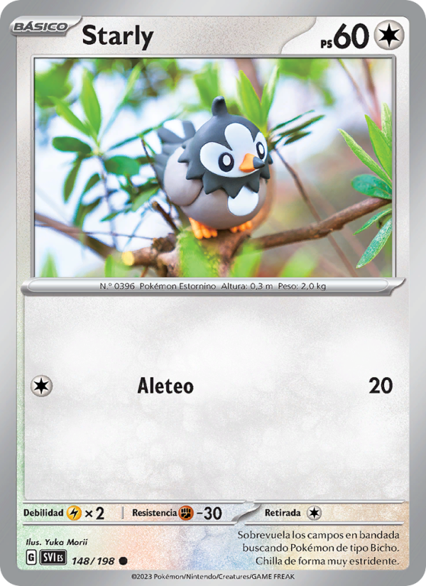 Starly 148 — Scarlet & Violet (Spanish Pokémon TCG card)