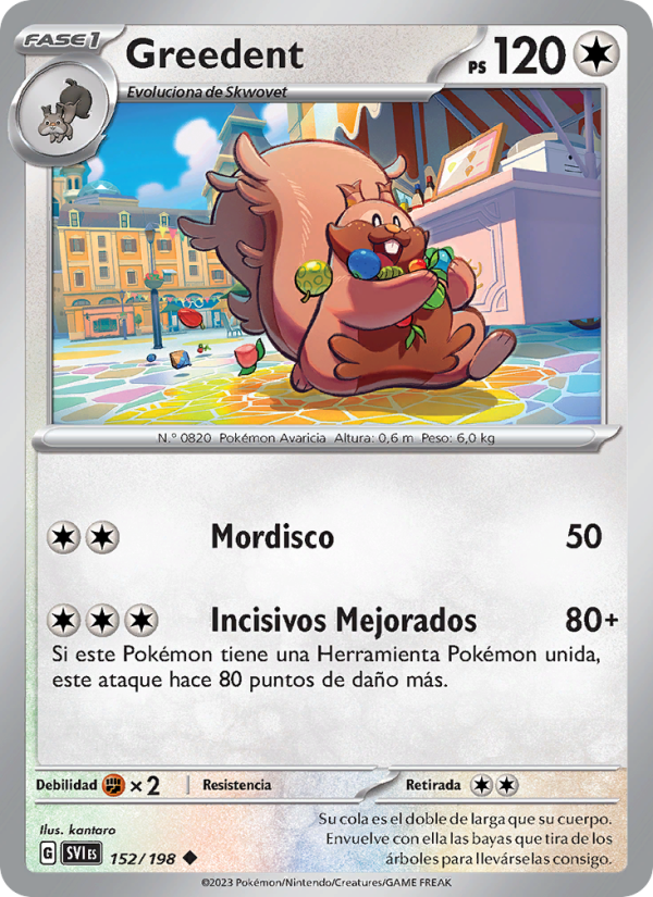 Greedent 152 — Scarlet & Violet (Spanish Pokémon TCG card)