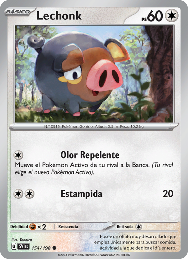 Lechonk 154 — Scarlet & Violet (Spanish Pokémon TCG card)